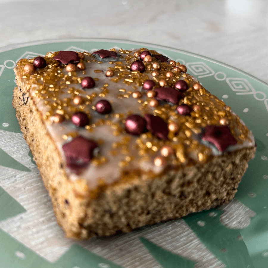 Schüttellebkuchen auf Teller, Rezept